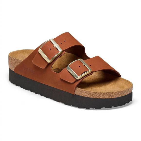 NEW BIRKENSTOCK arizona platform nubuck in pecan - Picture 2 of 7